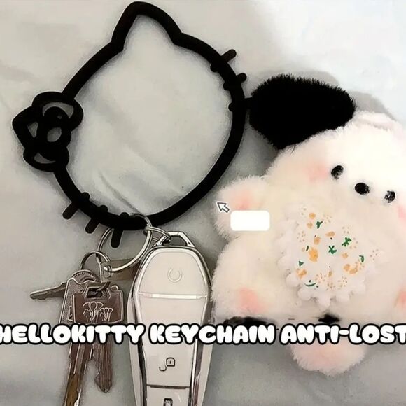 Hello Kitty Sanrio Black Or PINK Key Chain & Phone Charm NEW - Picture 6 of 8